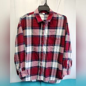Old Navy Womens Boyfriend Flannel Button Up Shirt XXL